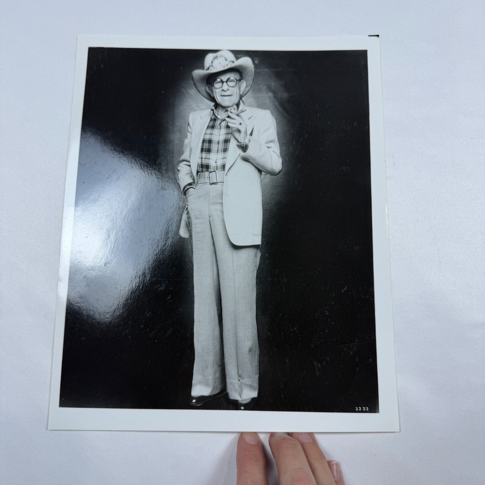 George Burns Vintage Press Photo 8x10 Black White Portrait Cowboy Hat Cigar